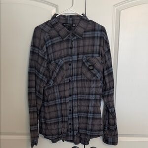 Harley-Davidson Black and Gray Plaid Shirt